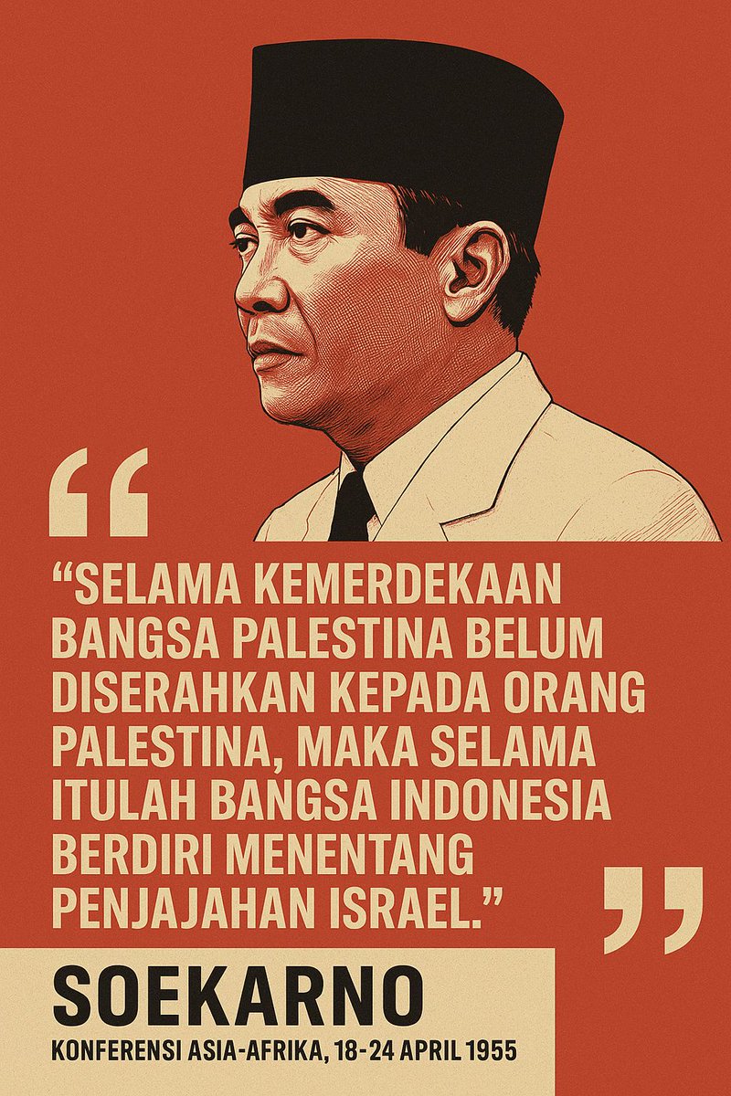 jsitntb's tweet photo. "Selama bangsa Palestina belum merdeka, selama itu pula Indonesia akan berdiri menantang penjajahan!".

Ini bukan sekadar dukungan, tapi panggilan jiwa yang tertuang dalam sejarah bangsa kita. Mari kita terus suarakan keadilan. Al-Quds (Yerusalem) dan Gaza, hati kami bersamamu. https://t.co/ocP9xZaXVk