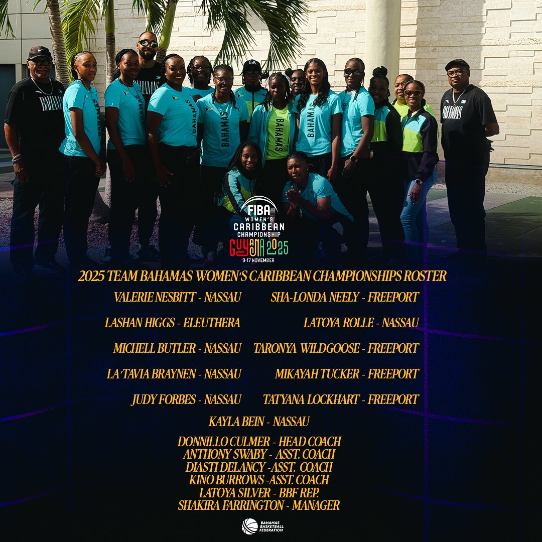 BBFbasketball's tweet image. 🔥 Meet Team Bahamas!

Our Women’s National Team is ready to represent the 242 at the 2025 FIBA Caribbean Championships in Guyana! 🏀

#TeamBahamas #BahamasBasketball #FIBA #242totheworld🌎🇧🇸