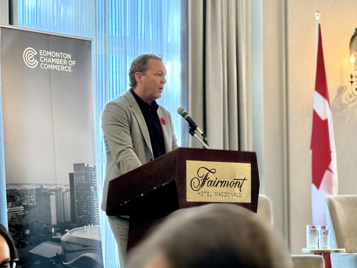 ChrisMartinAB's tweet photo. Earlier today, @EdmontonChamber  hosted Minister @EleanorO_MP  for an insightful discussion on Federal Budget 2025 - highlighting priorities for Canada’s economic future. Thank you, Minister, and all who joined us at Fairmont Hotel Macdonald.
#budget2025 #cdnpoli #abpoli #yeg