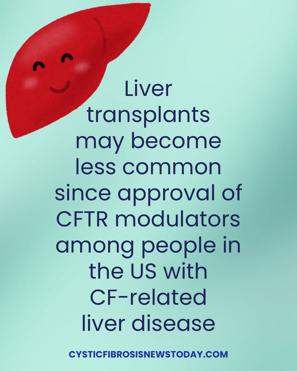 See how CF meds help: bit.ly/48d0HhN

A new study suggests that CFTR modulators may reduce or delay the need for liver transplants in people with cystic fibrosis.

#CysticFibrosisNews #CysticFibrosis #CFTRModulators #CFLiverDisease #Bionews
