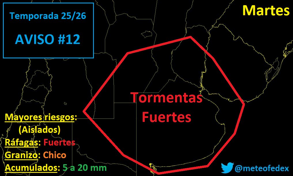 #Tormenta MARTES | El avance de un débil frente frío va a generar actividad en la madrugada sobre La Pampa, para moverse en la tarde sobre el centro de Baires, Sur del Litoral y Córdoba. En la noche avanzan sobre #CABA.

Será un evento fugaz pero fuerte. 

Seguimos todo 🫡