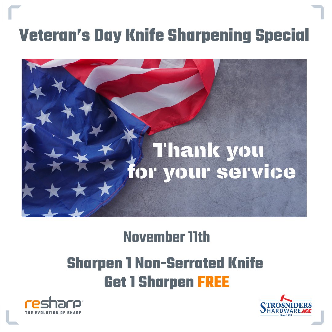strosniders's tweet photo. Sharp knives save lives. 🔪 Bring your dull knives in tomorrow for our one day knife sharpening special. https://t.co/k3CPtnPCtt