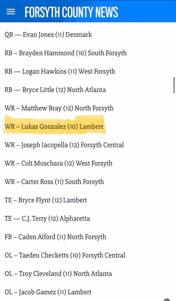 Very grateful to be named 2nd team all region in Region 6-Class 6A! 
<a href="/TouchdownHaynes/">Tony Haynes</a> <a href="/LambertFtBall/">Lambert Football</a> <a href="/Vogel_LambertFB/">Dale Vogel</a> <a href="/Godsgift_Nate/">Nate Paxton</a> <a href="/Tyler_NPreps/">Tyler Odems</a> <a href="/RealNews102/">Drew Johnson</a>