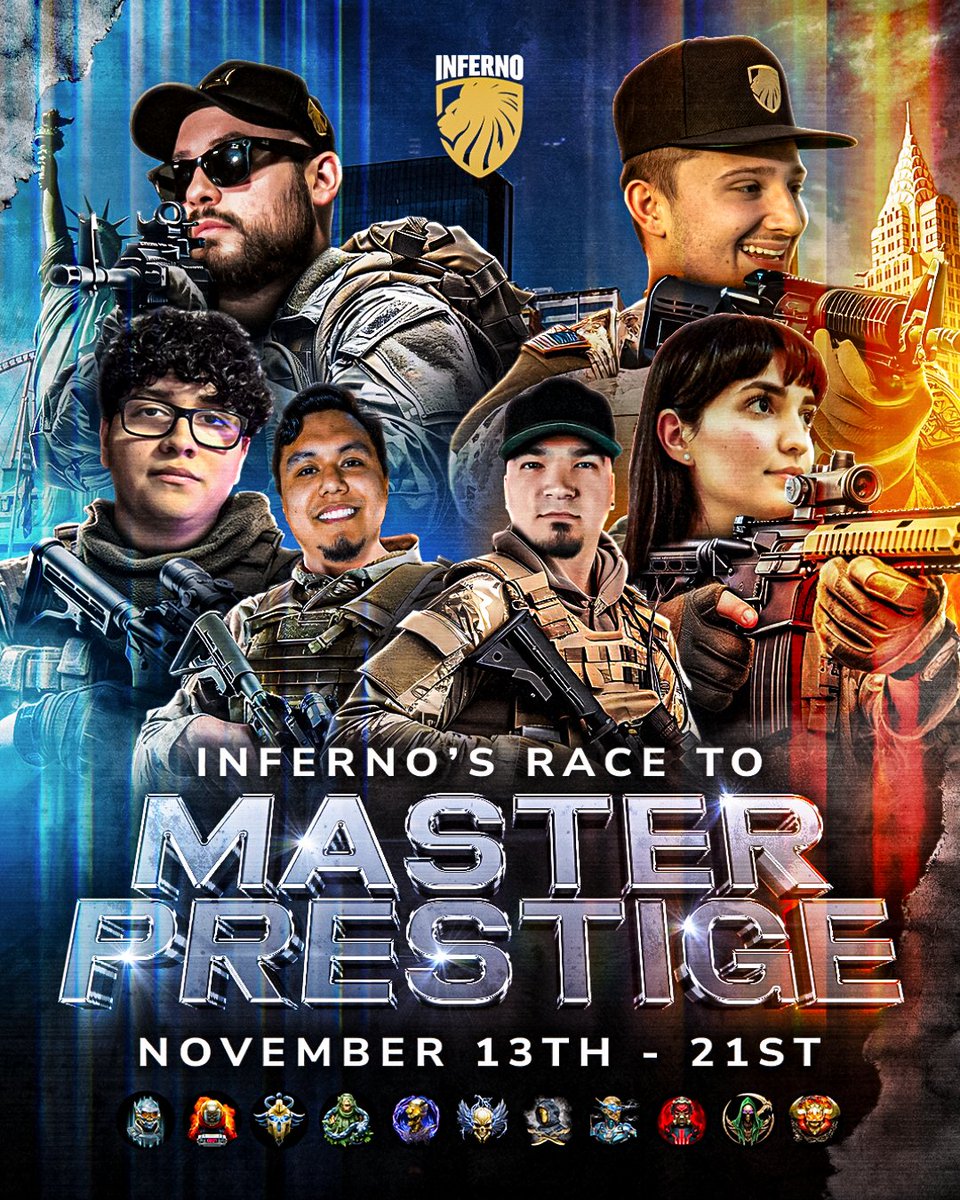 InfernoCulture's tweet photo. TEAM LVI is back for our 2nd year of the @CallofDuty Race To Master Prestige! | Nov.12th | #BlackOps7 https://t.co/hrdYoNXHGI