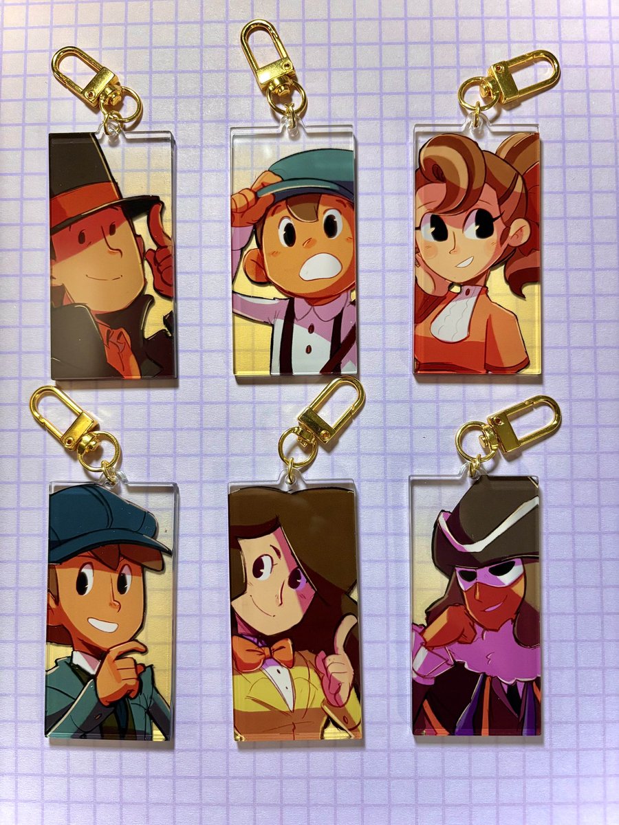 luckyarcades's tweet image. Here’s all the new Layton keychains I’ll have at Anime Impulse Dallas this weekend! Come find me at table O74! 🧩✨