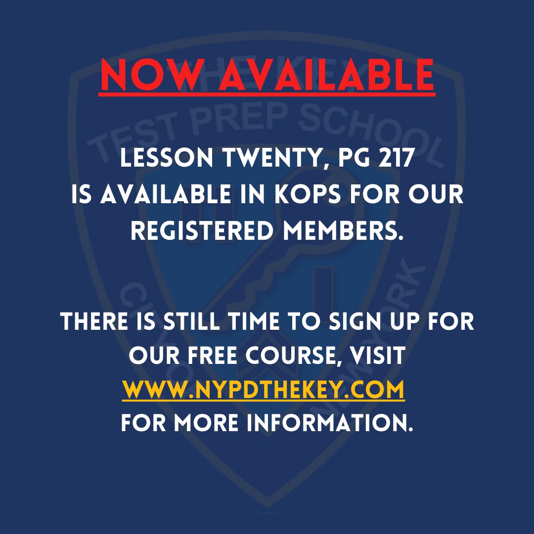TheKeyTestPrep's tweet image. Lesson 20 -- Vehicle Collisions is now available in KOPS. 

Haven&apos;t registered yet? Sign up today and get access to all previously covered material. 

Remember, Preparation is The Key!