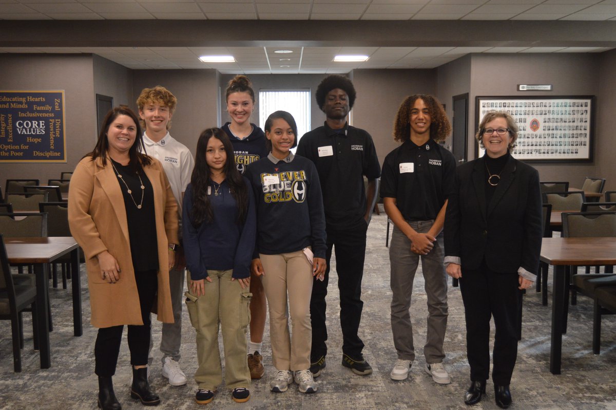 TheHowleyFdn's tweet image. Our visit to @hoban was filled with meaningful conversations as Allie Busser and Halle Martin met with our Howley Scholars. It’s inspiring to see how Hoban’s community of faith, leadership, and service empowers students to grow into confident learners and compassionate leaders.