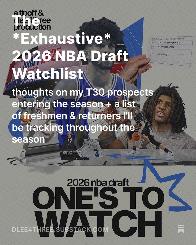 The full breakdown of my T30 prospects + my watchlist for who I’m tracking throughout this cycle can be found on my Substack down below 👇🏽