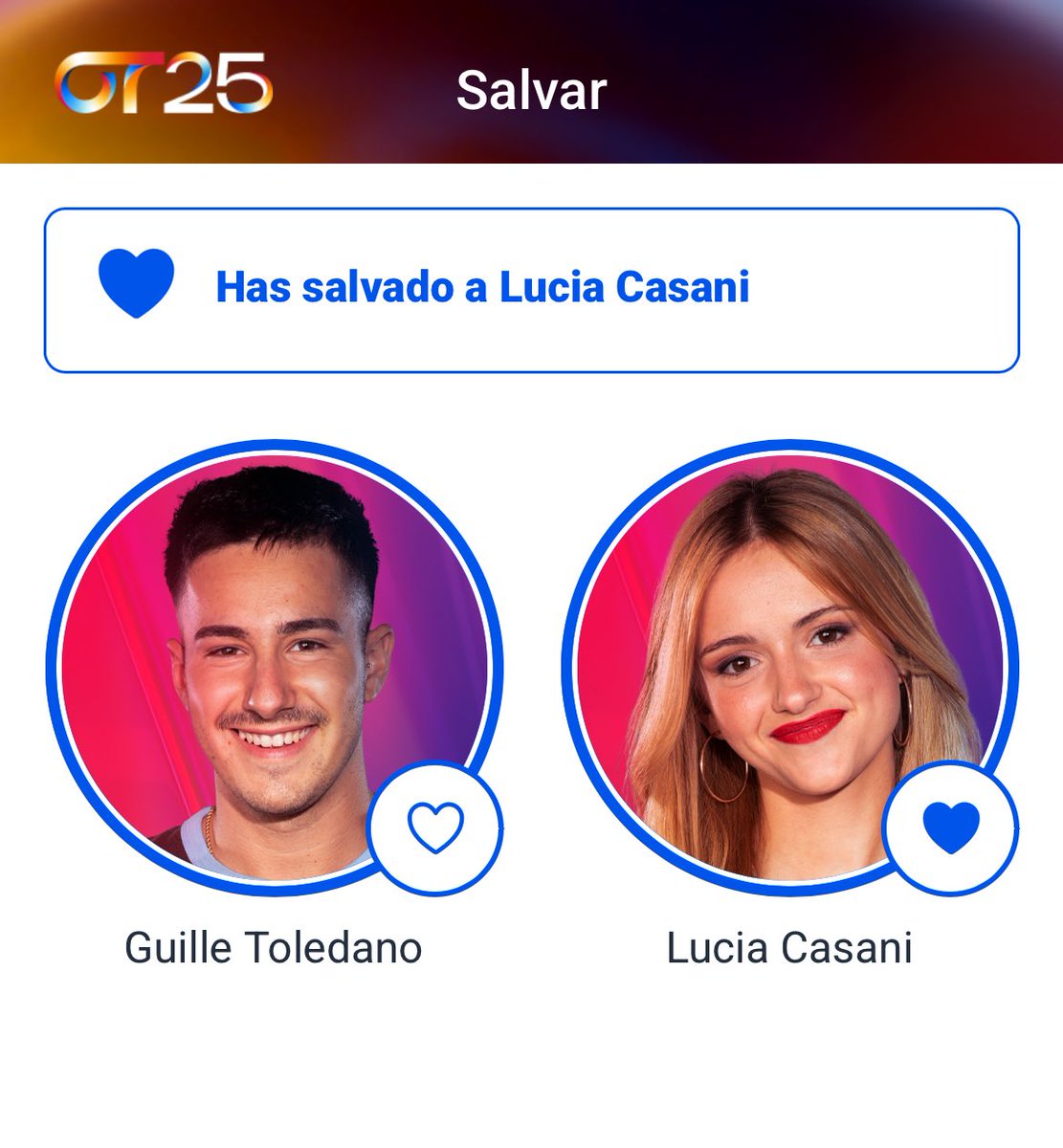 AliTShuki's tweet image. Como hayáis votado a Lucía Casani contra Judit y no la votéis contra Guille #OTGala8