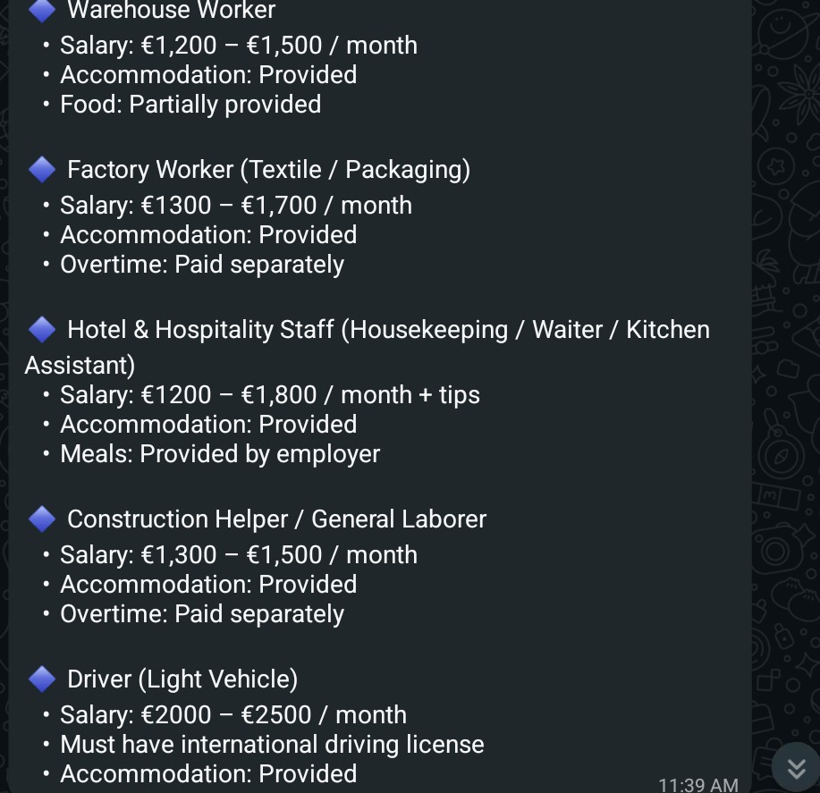 Work IN Turkey🇹🇷

Job offer slots now available.
(Check screenshot 👇🏾)
Total package cost ¢75k
 (Visa before payment, no down payment required)
Includes ticket and accommodation
Duration 30days Max

Requirements:
Scanned Passport bio data page
Passport pics

+233504677084
