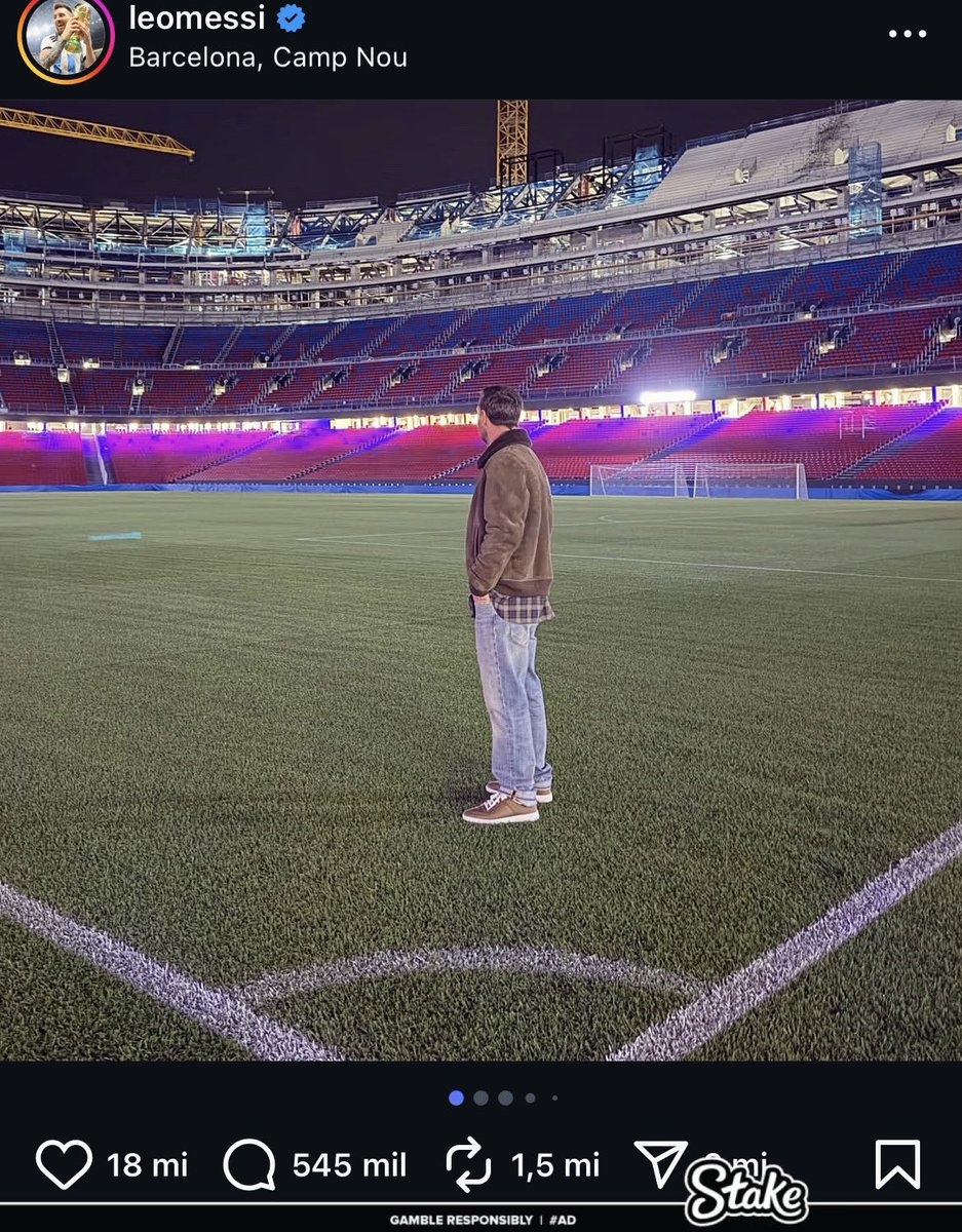 Nada no mundo chega perto do apelo popular que o futebol tem, o Messi postou uma foto na obra do Camp Nou e tem 18 milhões de likes em 12 horas kkkkkkkkkkkkkkkkkk