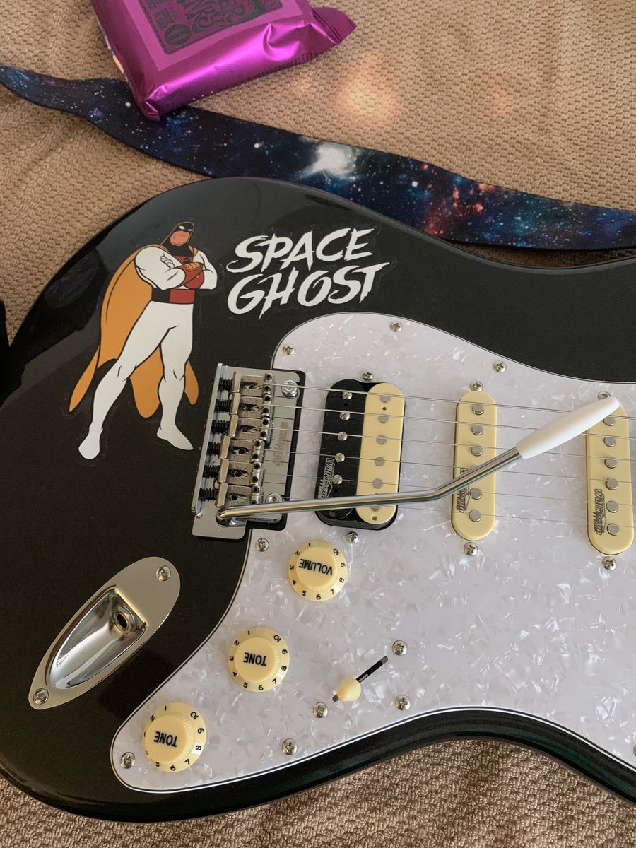 larryrains's tweet photo. I finally got a little bit of time today to put Space Ghost on my guitar. https://t.co/YS29AgH8Wp