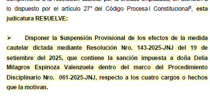 lucianolopez27's tweet photo. #ATENCIÓN #URGENTE
#CasoDeliaEspinoza
9no Juzgado Constitucional de Lima acaba de notificarme con la resolución que, al establecer que la @JNJPeru incumplió su mandato cautelar, dispone suspender la medida que la JNJ dictó en contra de la Dra. Delia Espinoza mediante Resolución 143-2025-JNJ, con la cual dicha entidad, el pasado 19 de septiembre, la suspendió en su cargo de Fiscal Suprema y Fiscal de la Nación.

Si bien el 9no Juzgado Constitucional dispone que la JNJ reponga a la Dra Espinoza en su condición de Fiscal de la Nación, tal mandato es inoficioso (pediremos aclaración), porque al suspender judicialmente la medida preventiva de la JNJ que la apartaba de su condición de Fiscal Suprema, inmediatamente, recobra dicho título y, por ende, su condición de Fiscal de la Nación.