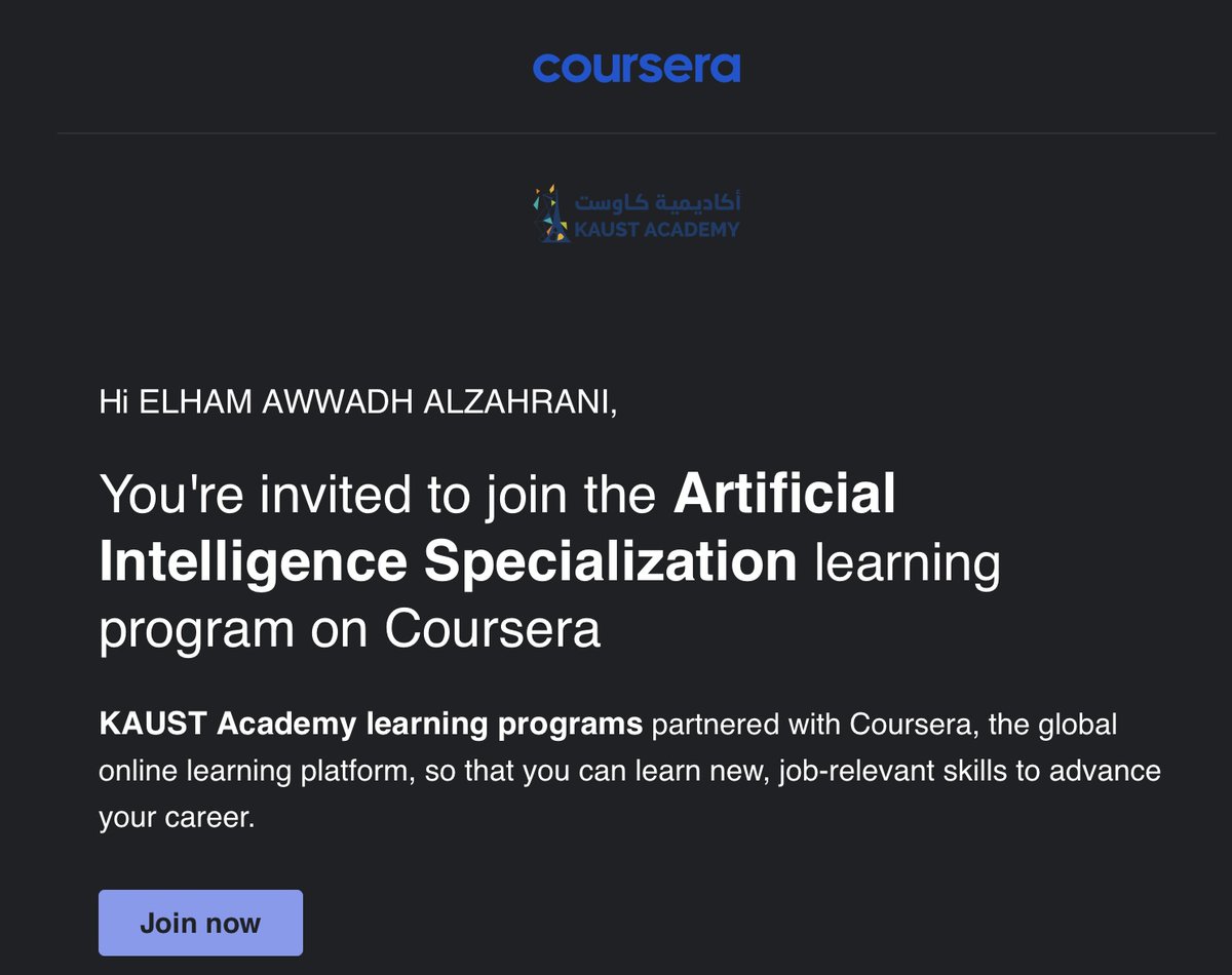 الحمدلله انقبلت بالمرحلة الأولى في برنامج الذكاء الاصطناعي المقدم من <a href="/KAUST_Academy/">KAUST Academy</a> 🤖🩷

رحلة تعليمية جديدة تبدأ بإذن الله 💫
#AI  #أكاديمية_كاوست
 #kaust_academy