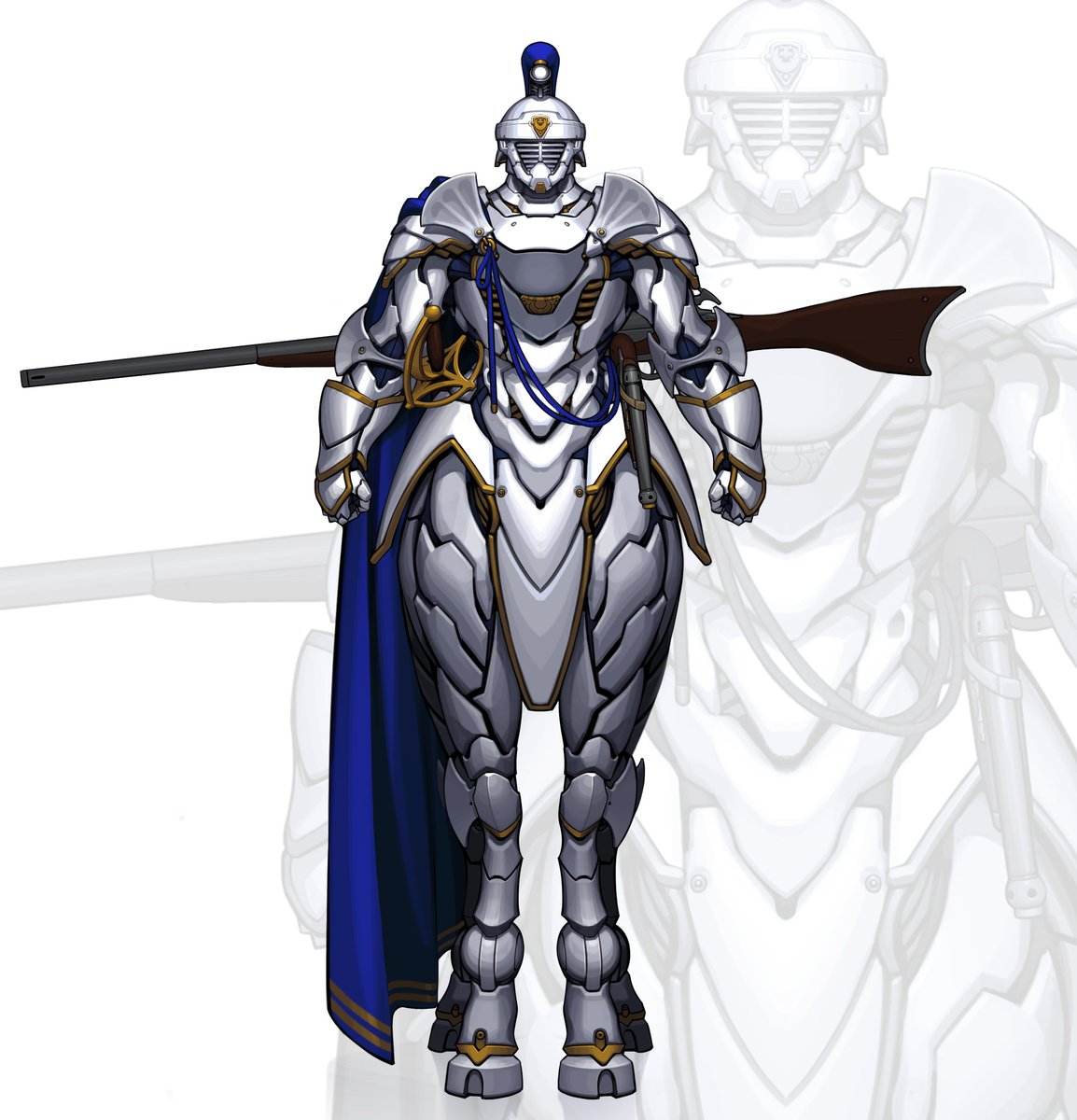 SCREWBUA's tweet photo. Lunar Cuirassier "Pegasus" power armor https://t.co/1qTn1FlXS7