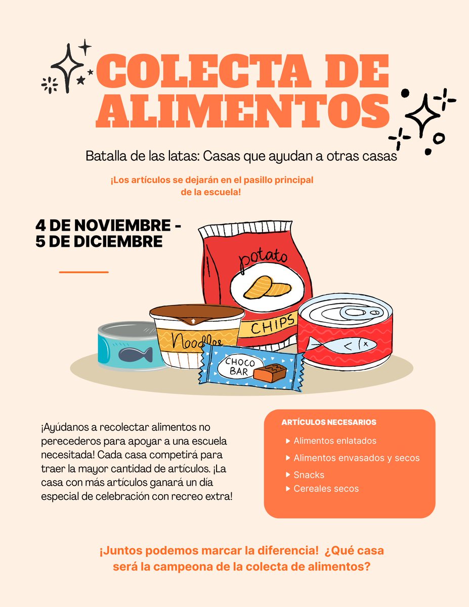 🥫 Battle of the Cans is on! 
We’re collecting non perishable items to help families in need.
📍 Students can drop off donations in the main hallway at FE.
🏆 The House with the most items wins extra recess!
Let’s show our school spirit and support our sister school! ❤️ #katyisd