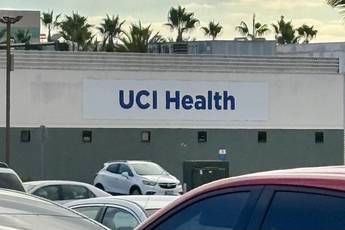 UCI bought this hospital in March of last year and still has a temporary banner up like it’s a Spirit Halloween store