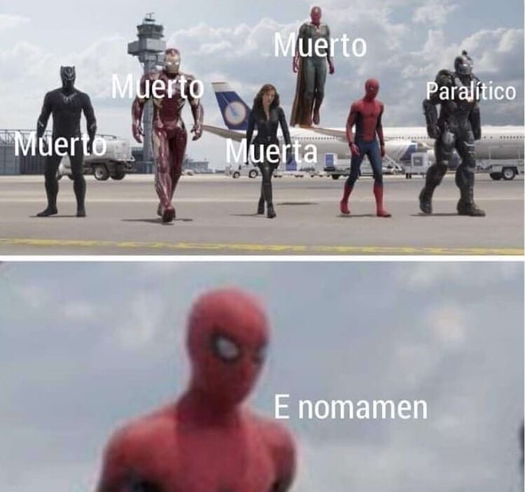 Luar_227's tweet image. Spidey se quedó sin team 💀😭