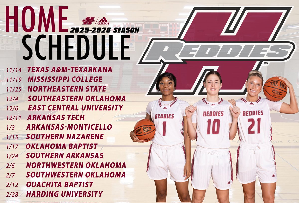 The start is here- mark your calendars! Home schedule🔒‘ed in. 

Game 1 Friday- Tip off 5:30pm. See you in the stands! Go Reddies.