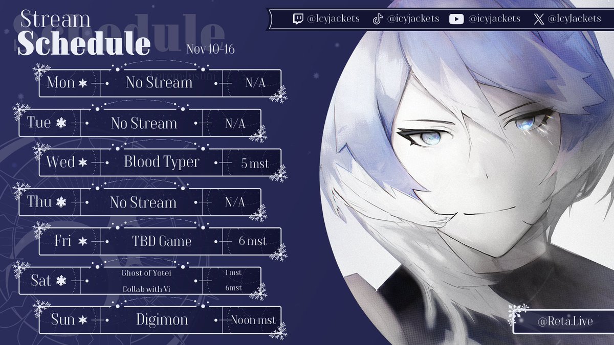 Weekly Schedule!

#vtuber #vtubersupportchain  #schedule