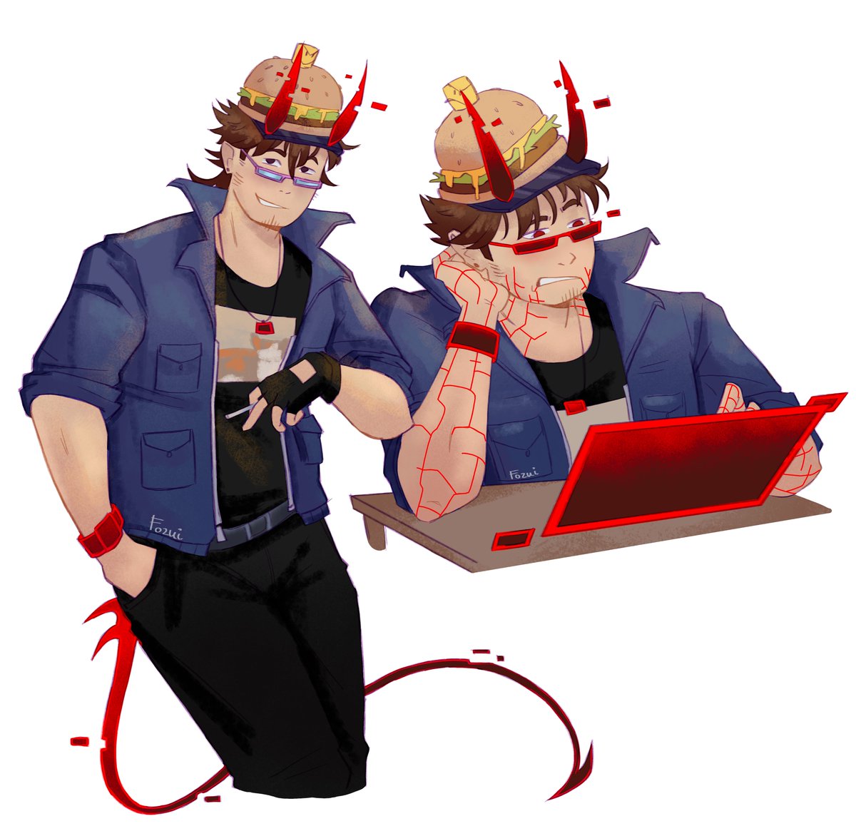 Fozuii's tweet image. Did some character explorations of my own interpretation of 007n7 and his disguise C00lkidd
#007n7 #coolkidd