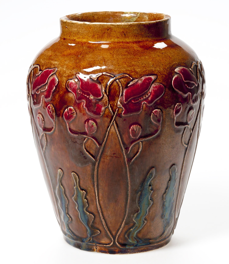 On #RemembranceDay we reflect on the courage of the men &amp; women who have served their country. In memory we highlight Gladys Fell’s ‘Poppy vase’ 1921 from our Collection