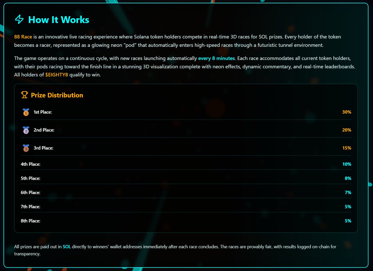 eighty8dotfun's tweet image. One of the major changes we've done with v2 is we now allow ALL holders to participate and have a pod in the race

If you're new here, this is how it works 👇
