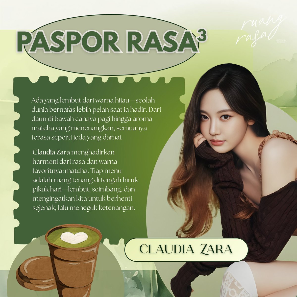 keruangrasa's tweet image. ㅤ
˖᯽ ꒰  𝐏𝐀𝐒𝐏𝐎𝐑 𝐑𝐀𝐒𝐀 𝐈𝐈𝐈  ꒱   ݁˖

Diciptakan  untuk  menghadirkan
tenang     di   ㅤ setiap ㅤ  tegukan.
Seperti   napas   pelan  di   tengah
hari ㅤㅤㅤㅤ  yangㅤㅤㅤㅤ   ramai.

𝐵𝑦 𝐶𝑙𝑎𝑢𝑑𝑖𝑎 𝑍𝑎𝑟𝑎 𝑥 𝑅𝑢𝑎𝑛𝑔 𝑅𝑎𝑠𝑎 
#PasporRasaIII 
ㅤ