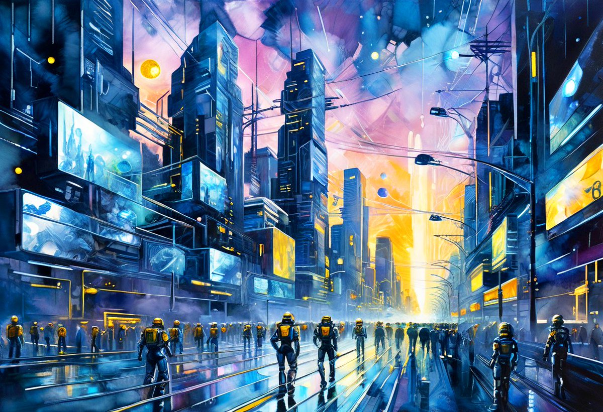 andy_corah's tweet image. Good night, my friends. 💤

Neon Path ✨
The pavement glows with borrowed light,
We chase the morning through the night.
#SciFiArt #Futurism