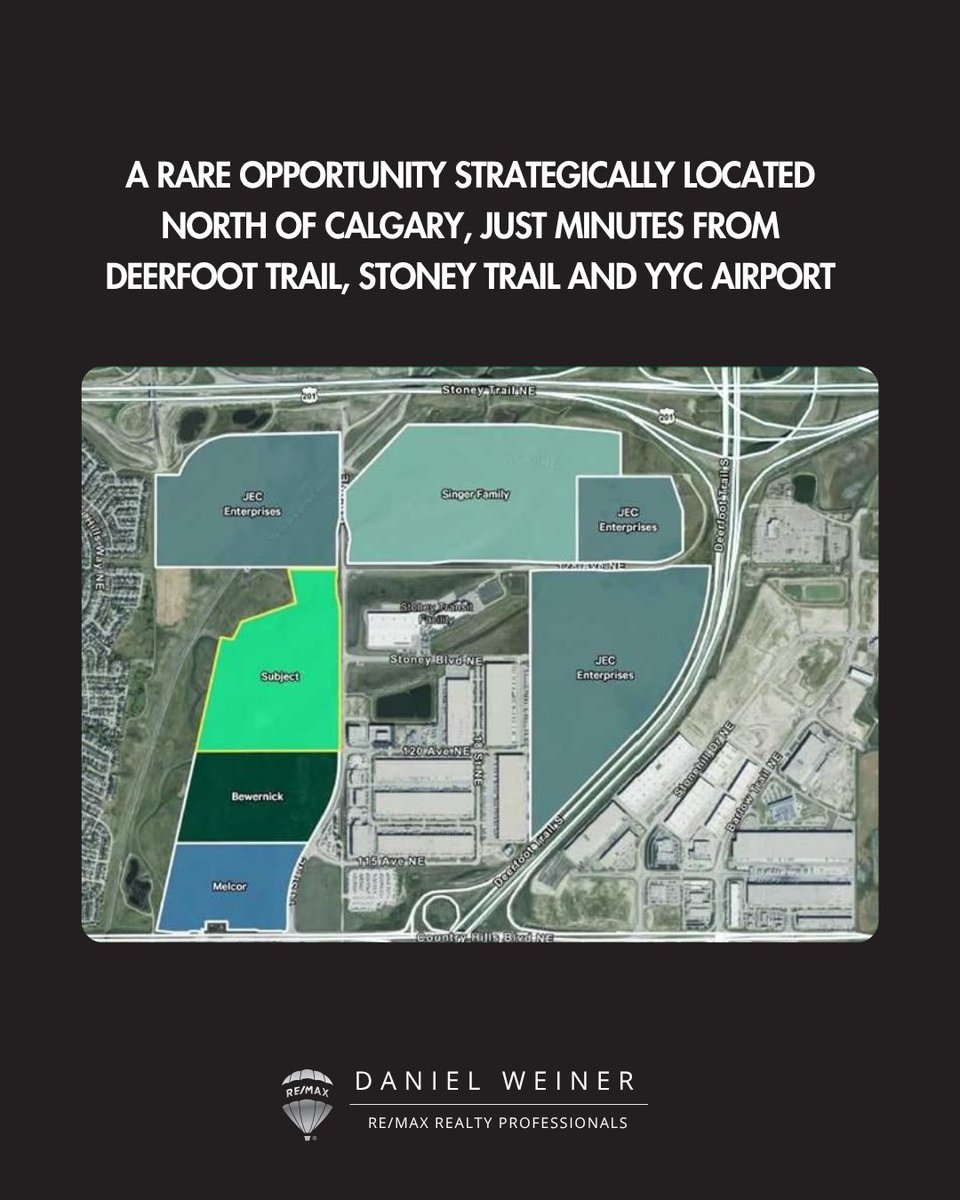danielweineryyc's tweet photo. 𝙅𝙐𝙎𝙏 𝙇𝙄𝙎𝙏𝙀𝘿 🏗️ | 12421 15 Street NE, Calgary

💼 104 Acres of Future Industrial Development Land

📍 Close to:

• YYC International Airport
• Deerfoot Trail &amp; Stoney Trail
• Regional Roadway Network

💰 $23M

Listing ⮕ https://t.co/5oD2OZinGd 

#DanielWeinerYYC https://t.co/k9sDg8HQbQ