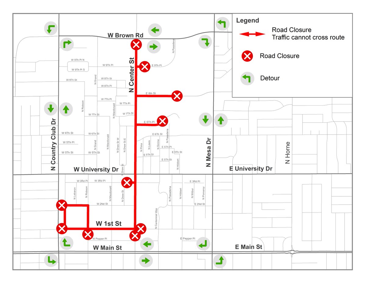 CITYOFMESA's tweet image. East Valley Veterans Day Parade Street Closure Alert: Street closures will be in effect on Tuesday, Nov. 11 in downtown Mesa. All streets should reopen by 2 p.m.  For detailed street closure info, visit  my.mesaaz.gov/3JVS5DQ