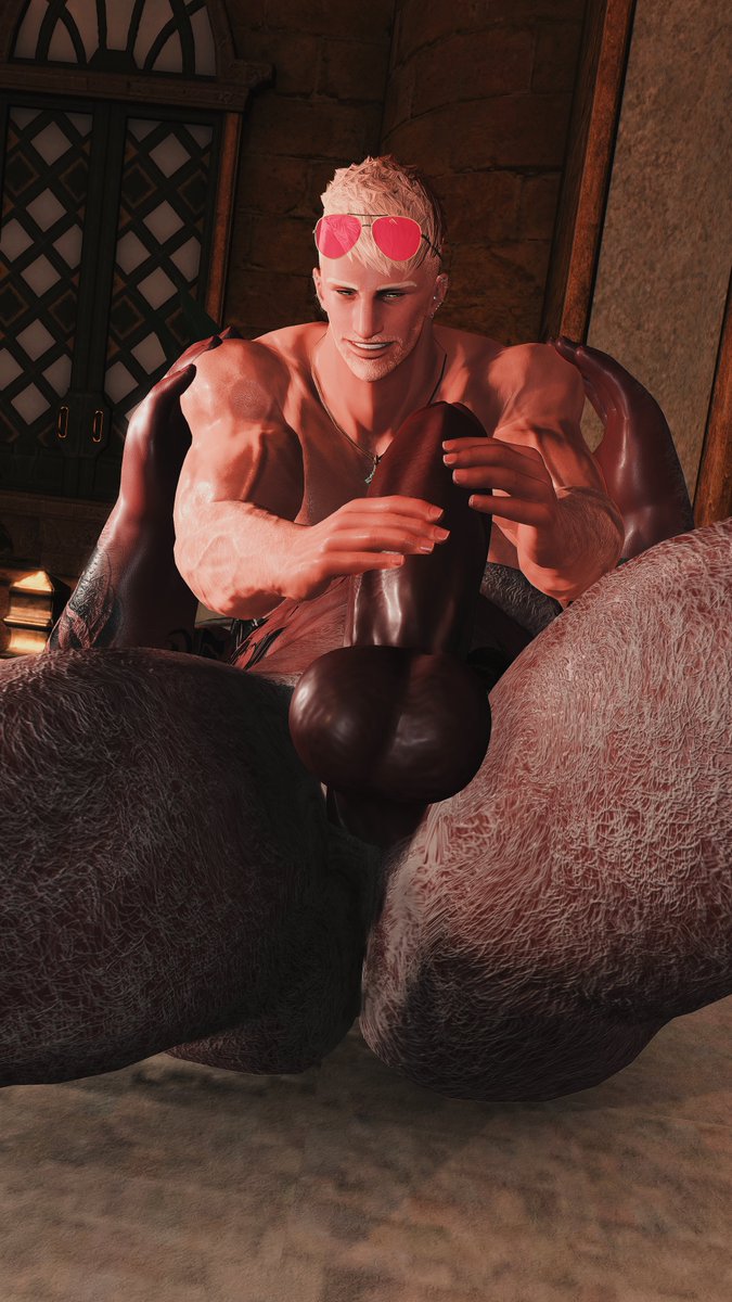 Another break from WVR work sees Surly doing a bit of catching-up with <a href="/RosewoodLumber/">Jude @rosewoodlumber.bsky.social</a>'s Rowan in the Ul'dah inn and it looks like they're quite thoroughly reacquainted, right about now.