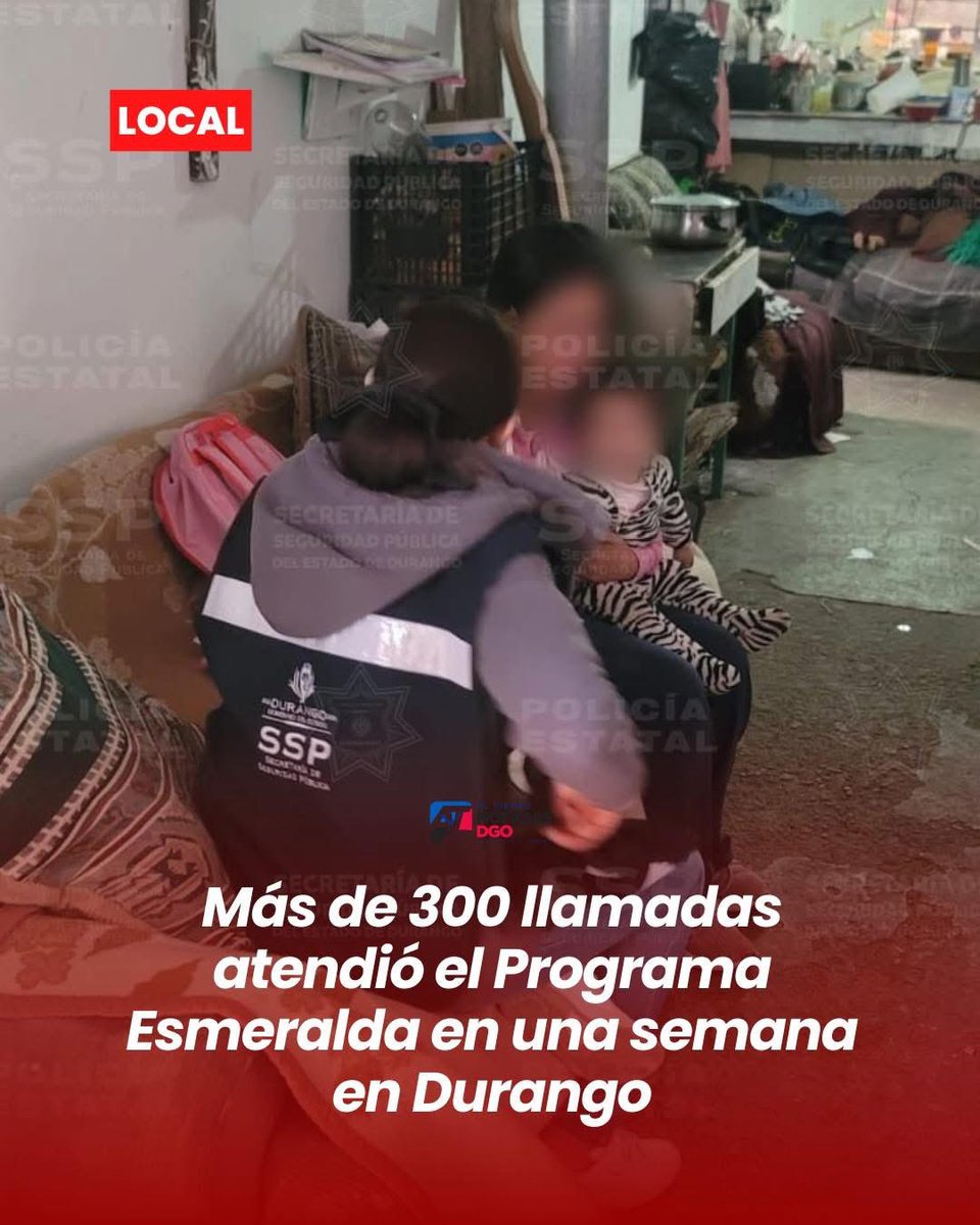 AlTiempoDgo's tweet image. #Seguridad🚨| Del 31 de octubre al 6 de noviembre, el #ProgramaEsmeralda de la @sspdgo atendió 302 llamadas de auxilio en todo el estado.
De éstas, 233 fueron realizadas por #mujeres y 69 por hombres, siendo los principales reportes por #violencia verbal, psicológica y física.