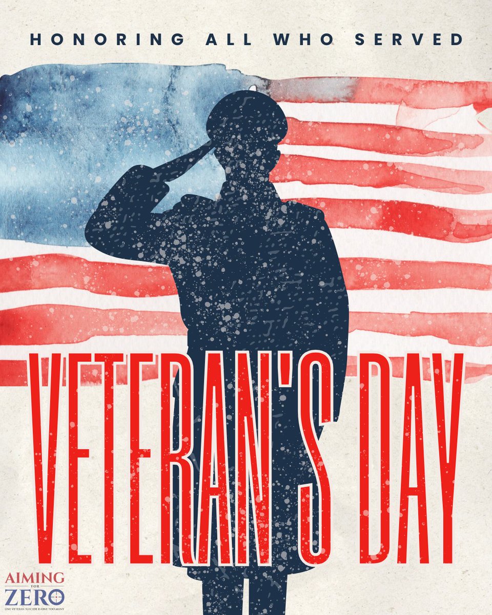 aiming_for_zero's tweet photo. Today, we honor the brave men and women who’ve served our country — not just with words, but with action. 🇺🇸
At Aiming for Zero, we’re committed to standing by our veterans every day — raising awareness, supporting mental health, and building a community that refuses to let any hero stand alone. 💙
This Veterans Day, let’s do more than say “thank you.” Check in, reach out, and take action. Together, we can make a lasting difference. 🙌
#VeteransDay #AimingForZero #HonorOurHeroes #SupportOurVeterans #VeteranMentalHealth #TogetherForVeterans