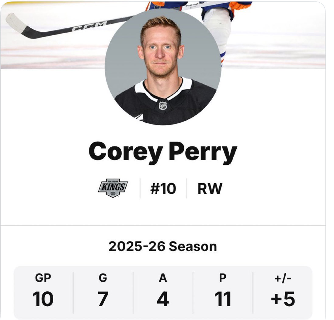 Perry is going full Benjamin Button this year 😳.  Maybe we should’ve paid him 8x8 to keep him in Oil country. 🫣. If his reverse aging continued, he would be like 32 at the end of the contract.  
#GoOilers
#curiouscaseofCoreyPerry