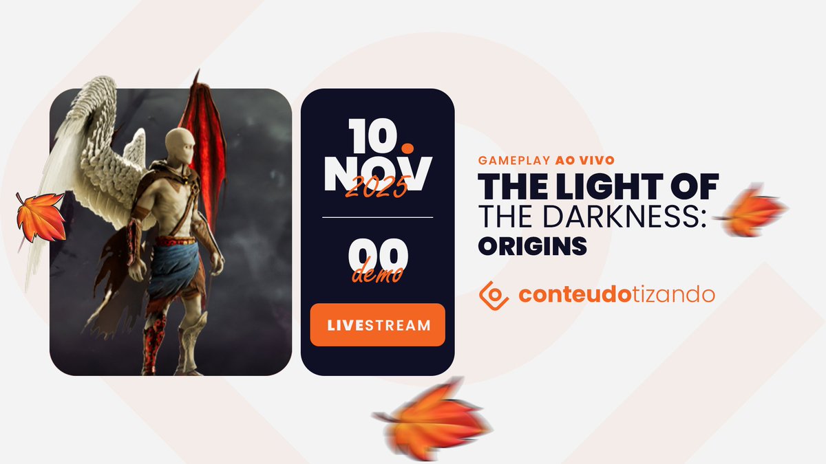 🕯️ Hoje vamos conhecer The Light of the Darkness: Origins ⚔️
Um soulsvania brasileiro incrível da <a href="/4mundostudio/">QUARTOMUNDO Studio</a> 

Luz e escuridão se enfrentam — e nós voamos entre elas.

🔴 twitch.tv/conteudotizando
🔴 youtube.com/conteudo/live

#TheLightOfTheDarkness #Metroidvania #conteudotizando