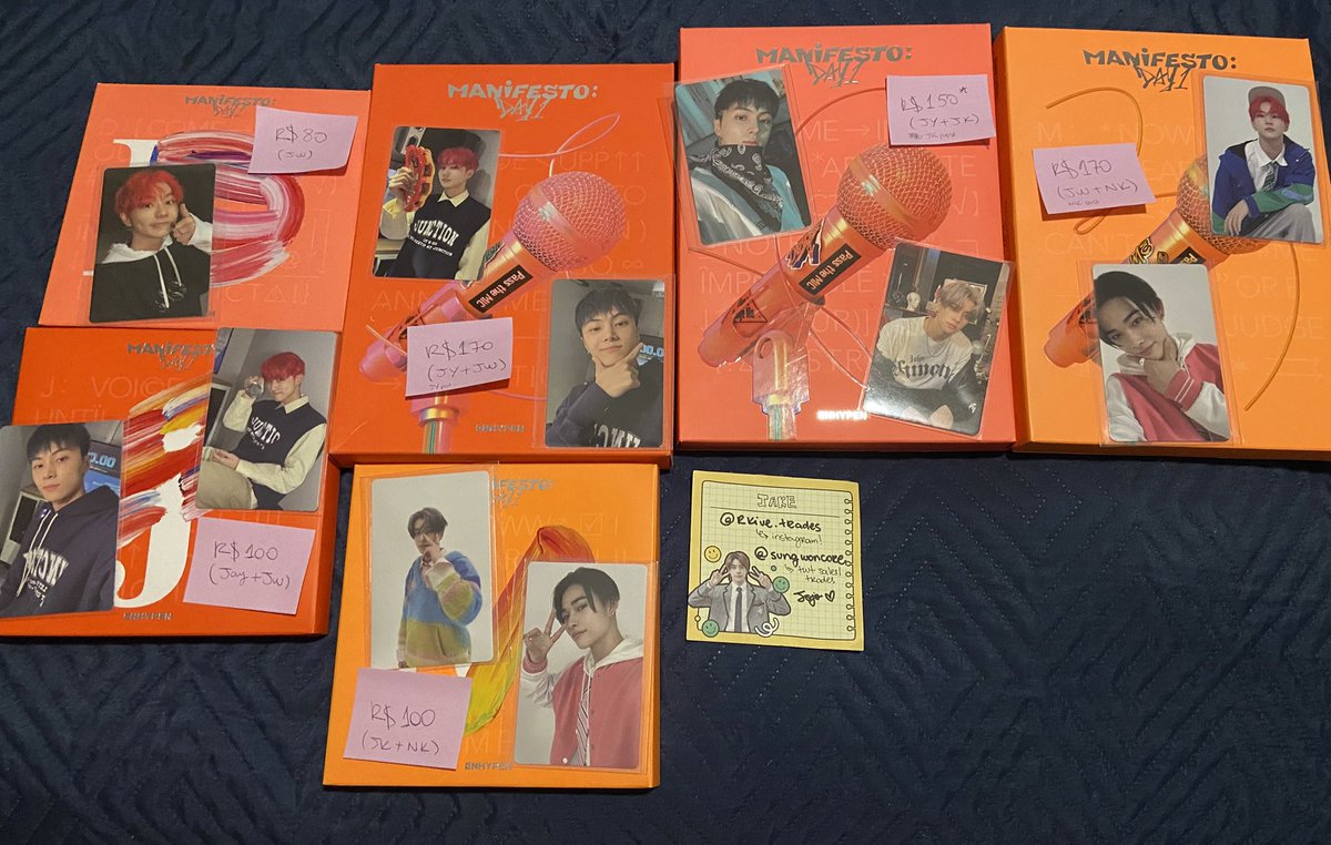 sungwoncore's tweet image. DROP: álbuns enhypen diversos

• álbuns completos!!
• valores aqui estão sem frete pois vão depender do tamanho do álbum

🏷️ enhypen jungwon jake heeseung sunghoon sunoo jay niki manifesto day1 dimension answer romance untold daydream orange blood album