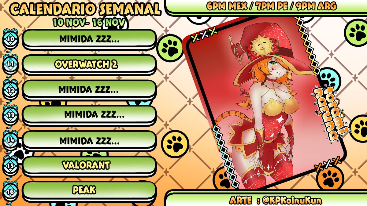 NarunaTorami's tweet image. ✨Haro~haro! Calendario semanal listo! Vamos a divertirnos! 🐯✨

🖼️#ArteTorami :🔞#NarunaHot 🔴Live:#ToramiON Memes:#MomazosTorami Comunidad:#Toramis