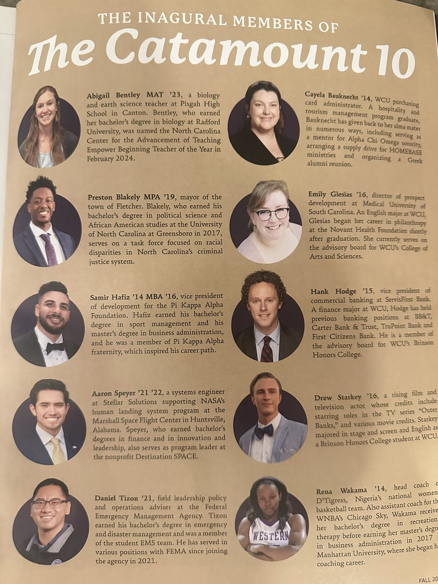 Cool to see Fletcher mayor, <a href="/WCU/">Western Carolina University</a>_MPAalum, and all around good guy <a href="/PrestonB_NC/">Preston Blakely</a> named as one of the inaugural members of the @WCU Catamount 10!
