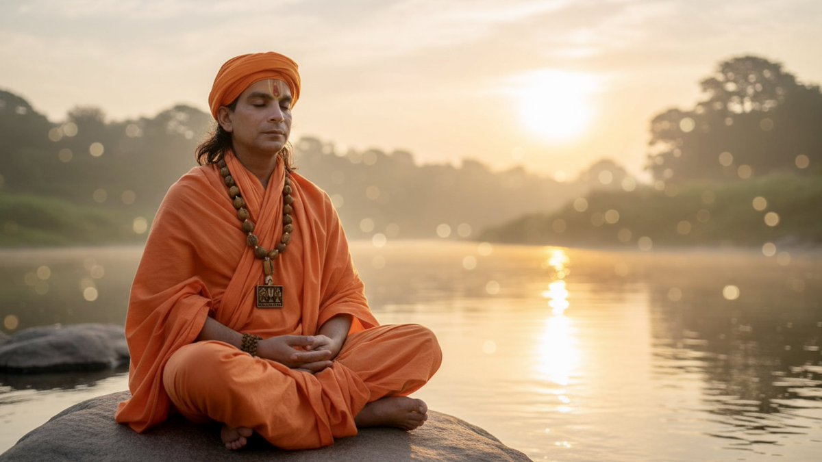 swamisandeepani's tweet image. ध्यान कोई अभ्यास नहीं,
यह अस्तित्व के केंद्र की यात्रा है।
जहाँ मन थमता है, वहाँ आत्मा बोलने लगती है।
जहाँ विचार समाप्त होते हैं, वहीं अनुभूति प्रारंभ होती है।
ध्यान का अर्थ है —
बाहर के शोर को पीछे छोड़कर भीतर के मौन को सुनना।
यह किसी वस्तु का चिंतन नहीं,
बल्कि विचार से परे…