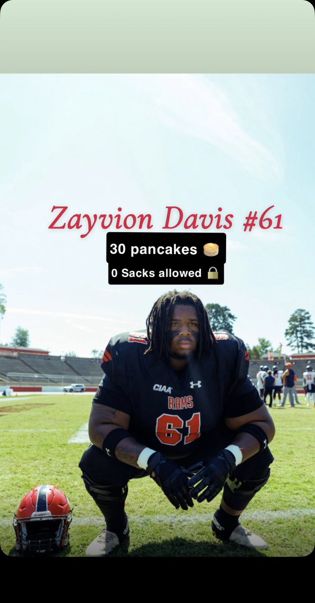 Zayvion Davis Year 2 Highlights (0 sacks allowed, 30 pancakes) hudl.com/v/2TAyzV
#wssu #ciaa #OL #offensivelineman