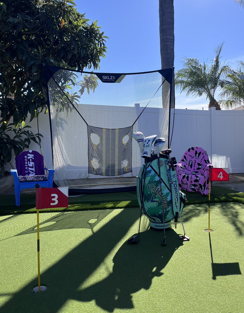 Well here we are, all setup for some backyard practice time for the girls. All we need is a launch monitor. Anyone have thoughts on <a href="/GarminGolf/">Garmin Golf</a> <a href="/ForesightSports/">Foresight Sports</a> <a href="/VoiceCaddie/">Voice Caddie</a> <a href="/FlightScopeGolf/">FlightScope Golf</a> <a href="/SkyTrakGolf/">SkyTrak</a> all dialed in w/our <a href="/CallawayGolf/">Callaway Golf</a> gear &amp; bag as well as <a href="/odysseygolf/">Odyssey Golf</a> gear👍