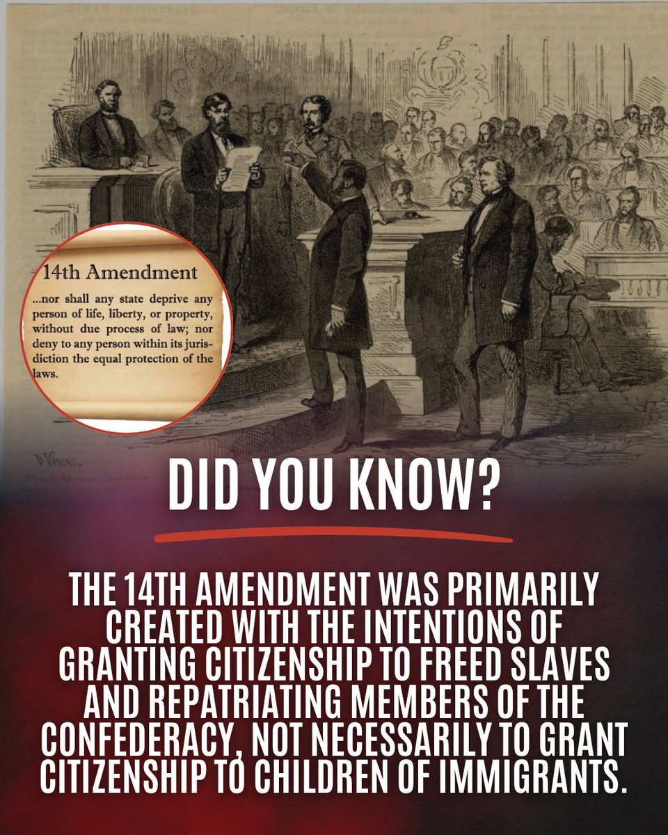 The 14th Amendment wasn’t written for modern immigration — it was written to rebuild a broken America. #History #Immigration #DidYouKnow