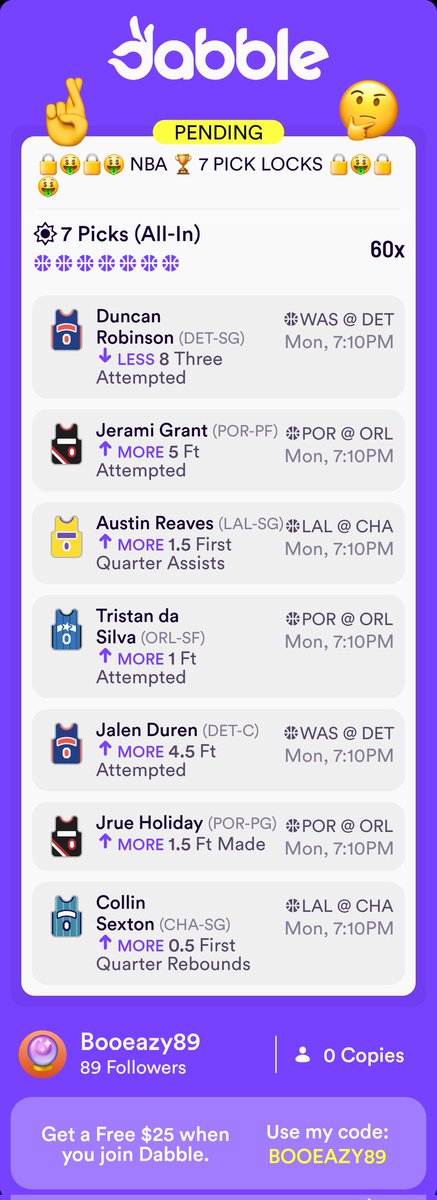 BooEasy's tweet image. Sharing is caring so here's an entry I placed on Dabble that you can copy!👌🥰💥🤞
click.dabble.com/ugiS/2juto0lh
 #NBAX 
#NBA
#money