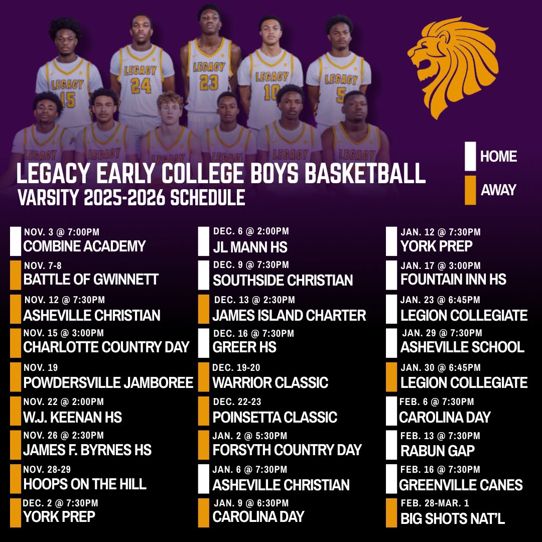 Your Lions’ 2025-2026 Schedule 🏀