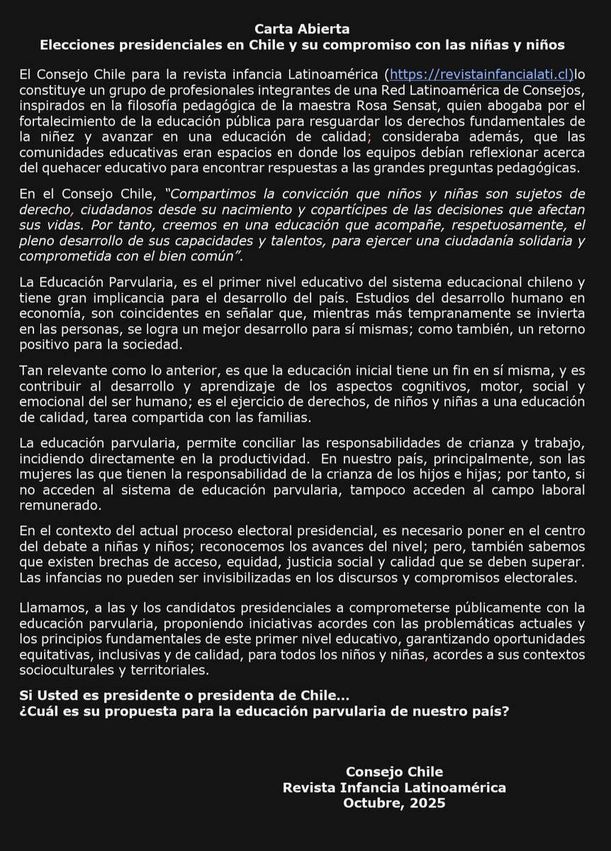 Consejo Chile Revista Infancia Latinoamericana tweet media