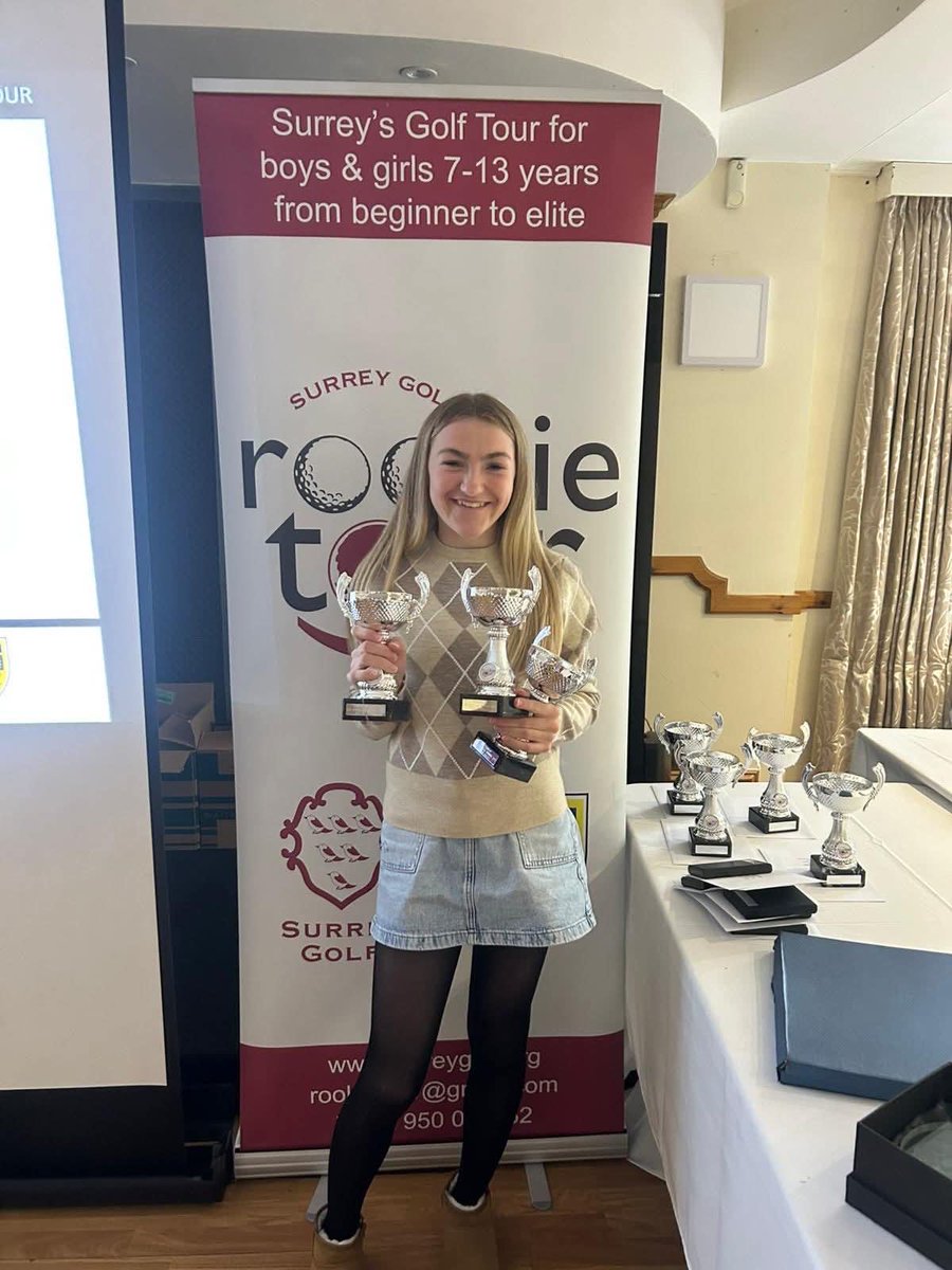 GcFarnham's tweet photo. A great day for @farnhamgc juniors at the annual @SurreyGolf @rookietour Awards!
Plenty of trophies and medals were collected by Patrick, James, Fallon, Jensen, Ava, Charlize, Austin &amp; Elliot 🏆

Special mention to Patrick for winning the Handicap Stableford Order of Merit! https://t.co/jnL7ye2yLC