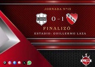 Final del encuentro ante Deportivo Riestra donde el Rojo se lleva la victoria para Avellaneda