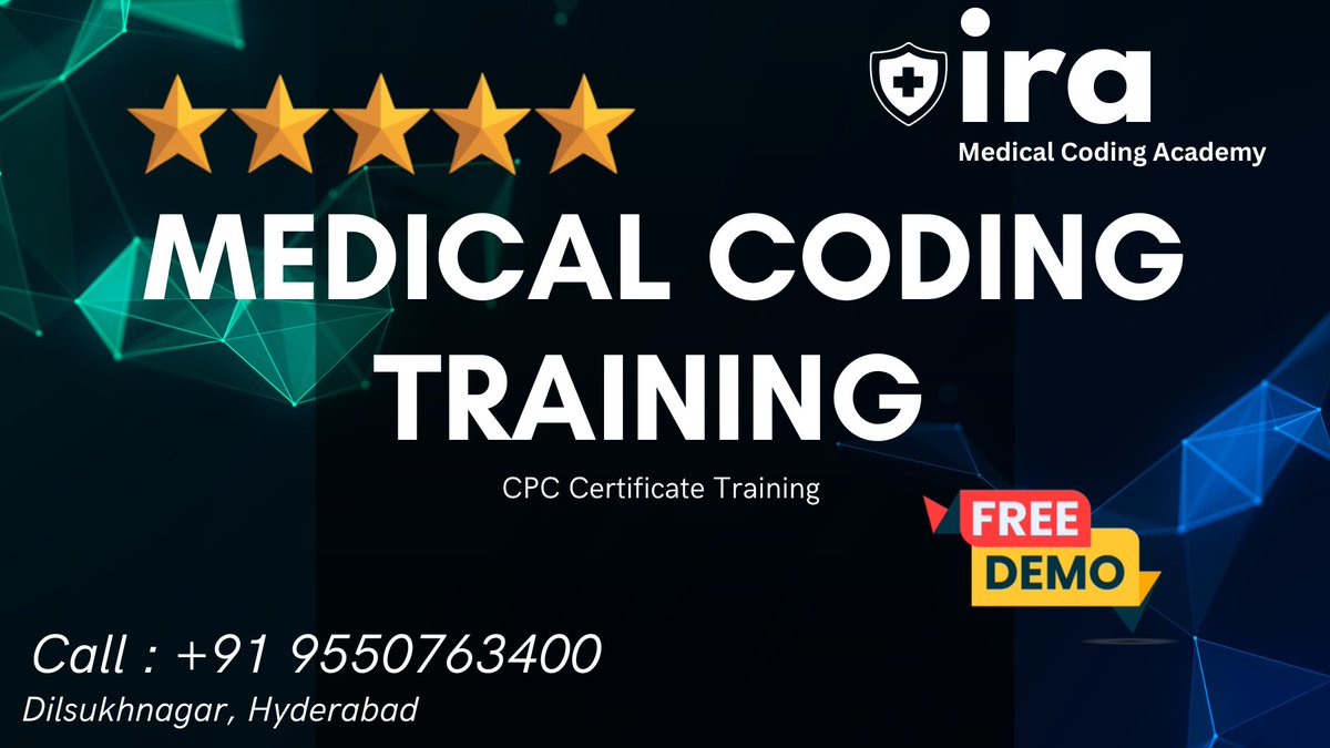 IraCoding's tweet image. Build your successful career in Medical Coding with IRA Medical Coding Academy – The No.1 Institute in Dilsukhnagar, trusted by students for quality training and placement support!&quot;

IRA Medical Coding Academy Dilsukhnagar Branch 
Call : 095507 63400 

#IRAMedicalCodingAcademy