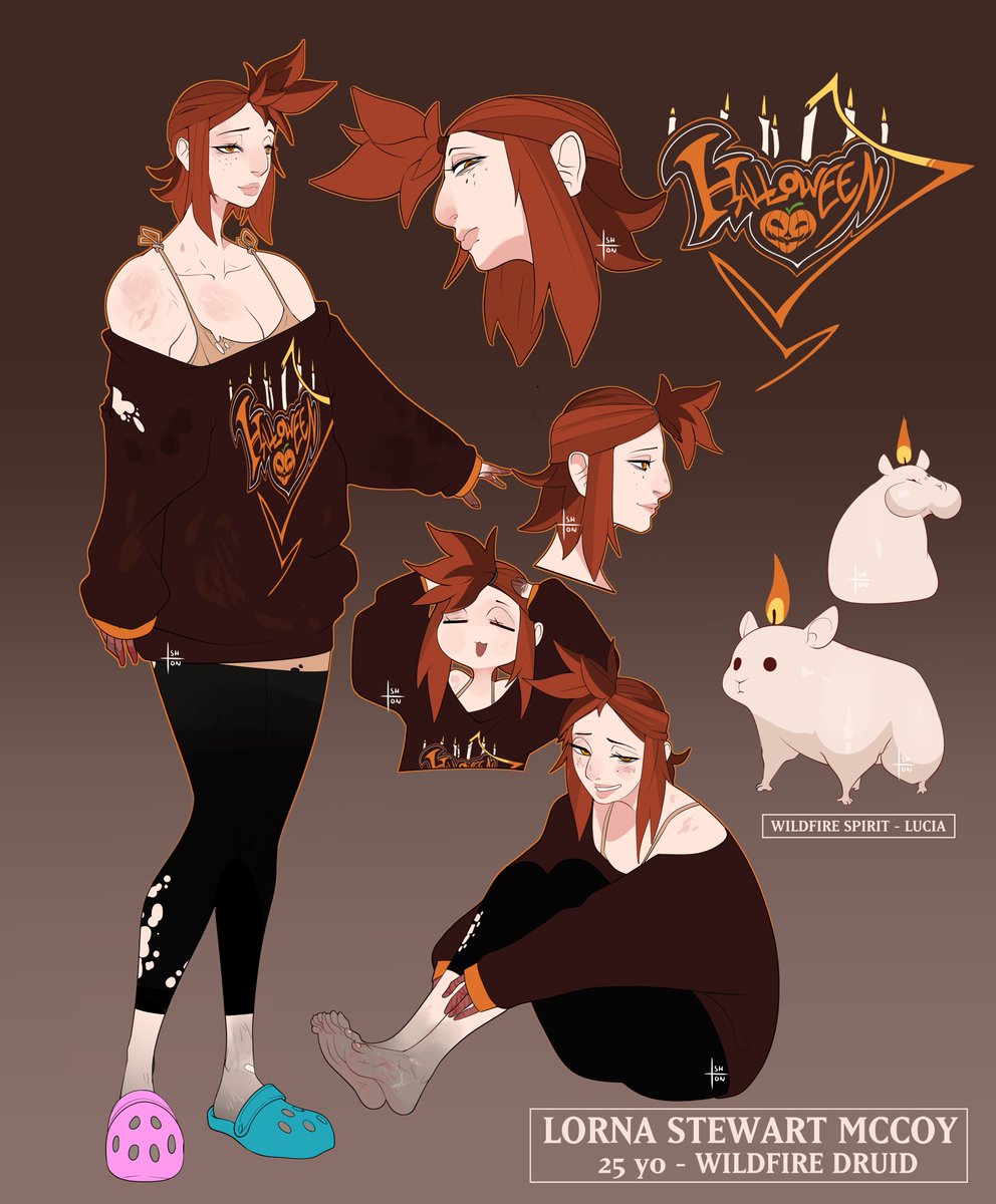 my modern wildfire druid ~ 
her wildfire spirit is a hamster. 

#dnd #dungeonsanddragons